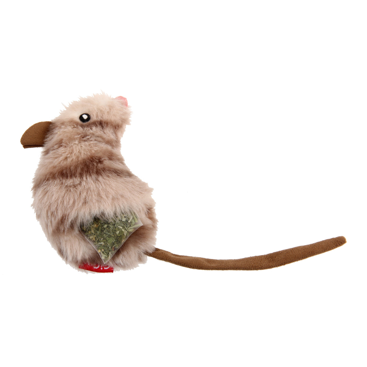 Gigwi Refillable Catnip | Ratón con 3 bolsitas de recambio para gatos