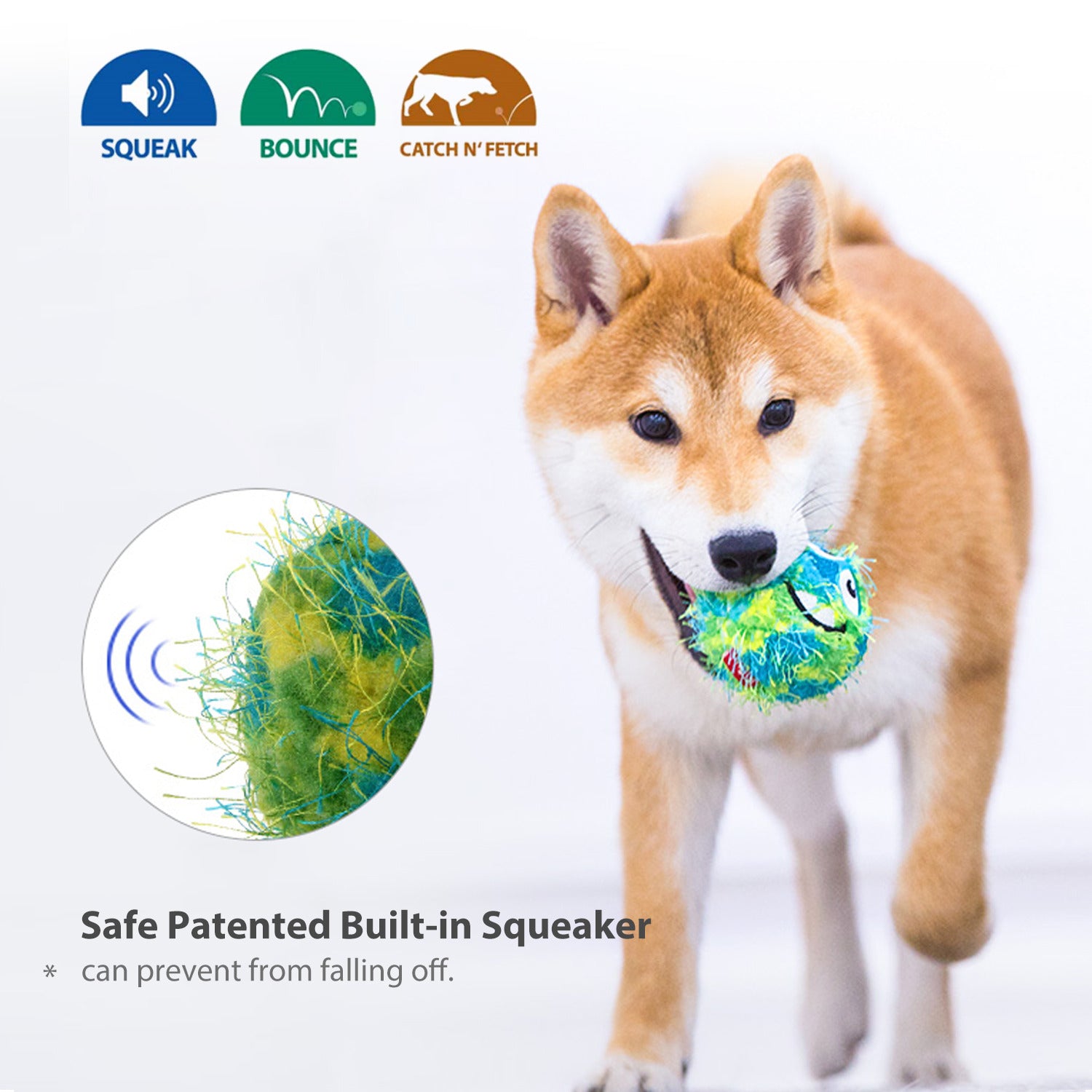 GiGwi Plush Friendz | Pelota de felpa con núcleo de espuma y sonido para perros — Unidad — vista adicional