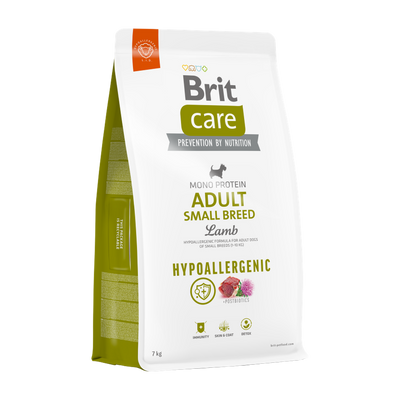 Brit Care Dog Hypoallergenic Adult Small Breed — envase oficial referencial