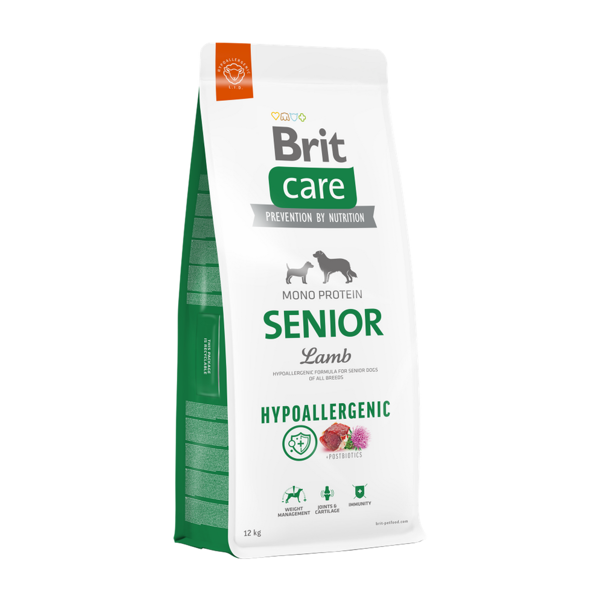 Brit Care Dog Hypoallergenic Senior — envase oficial referencial