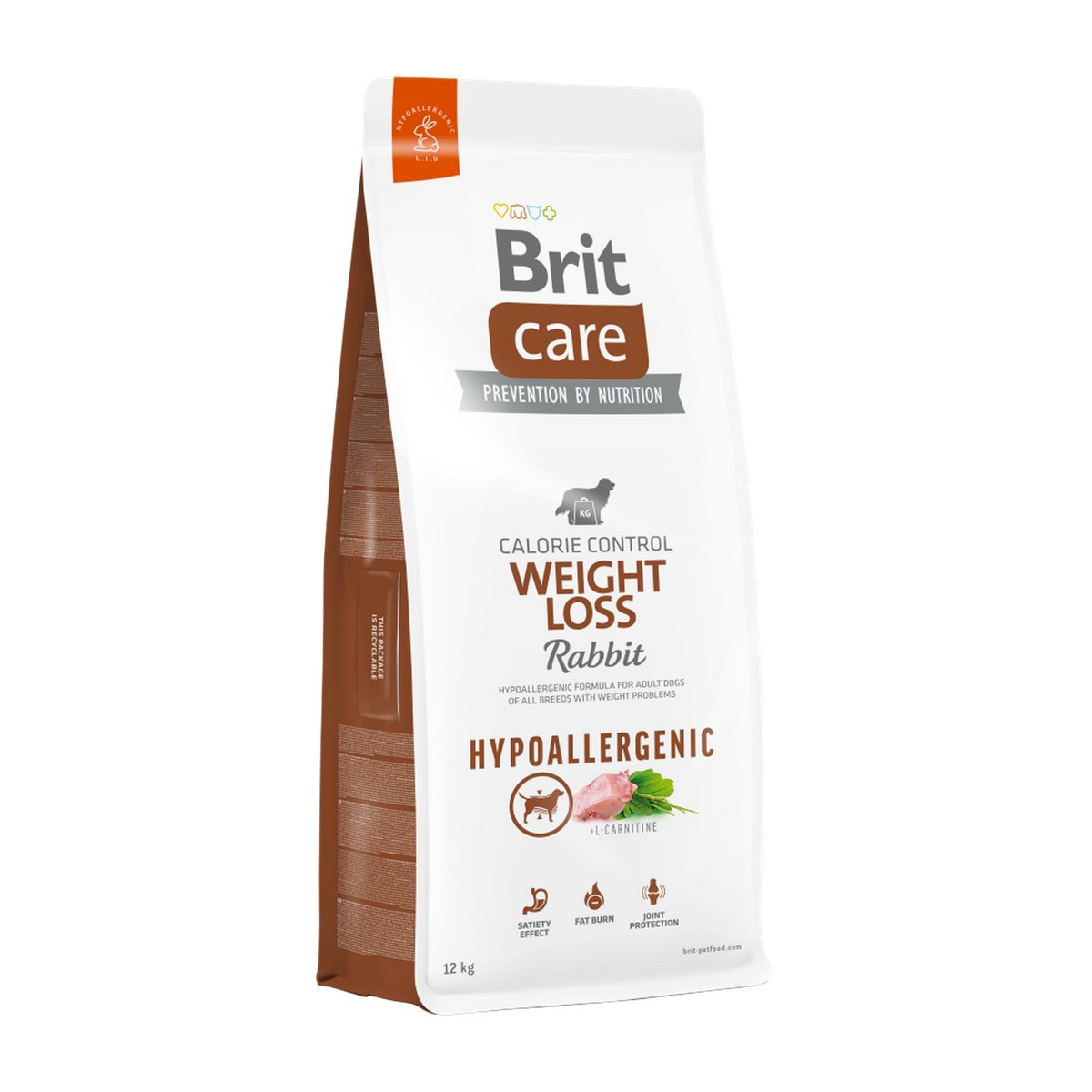Brit Care Dog Hypoallergenic Weight Loss — envase oficial referencial