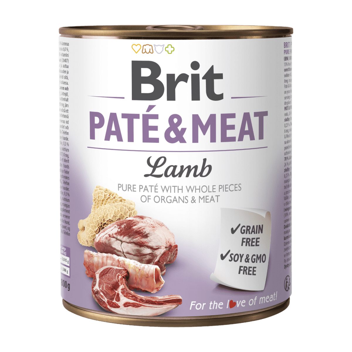 Brit Paté & Meat Lamb — envase oficial referencial