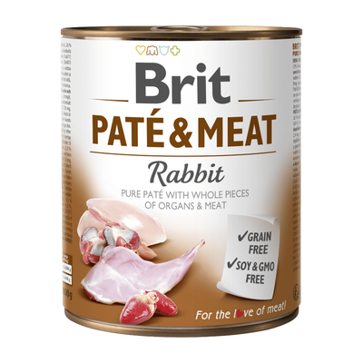 Brit Paté & Meat Rabbit — envase oficial referencial