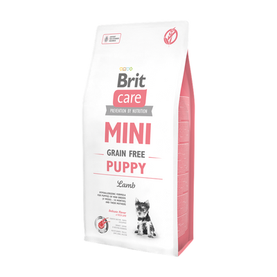 Brit Care Mini Grain Free Puppy Lamb — envase oficial referencial