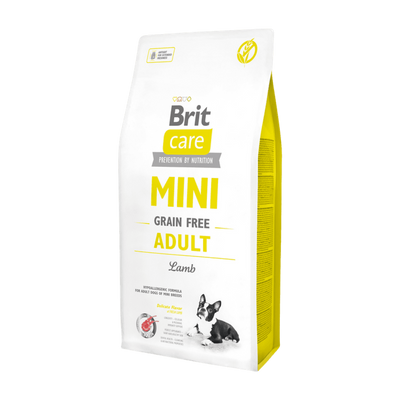 Brit Care Mini Grain Free Adult Lamb — envase oficial referencial