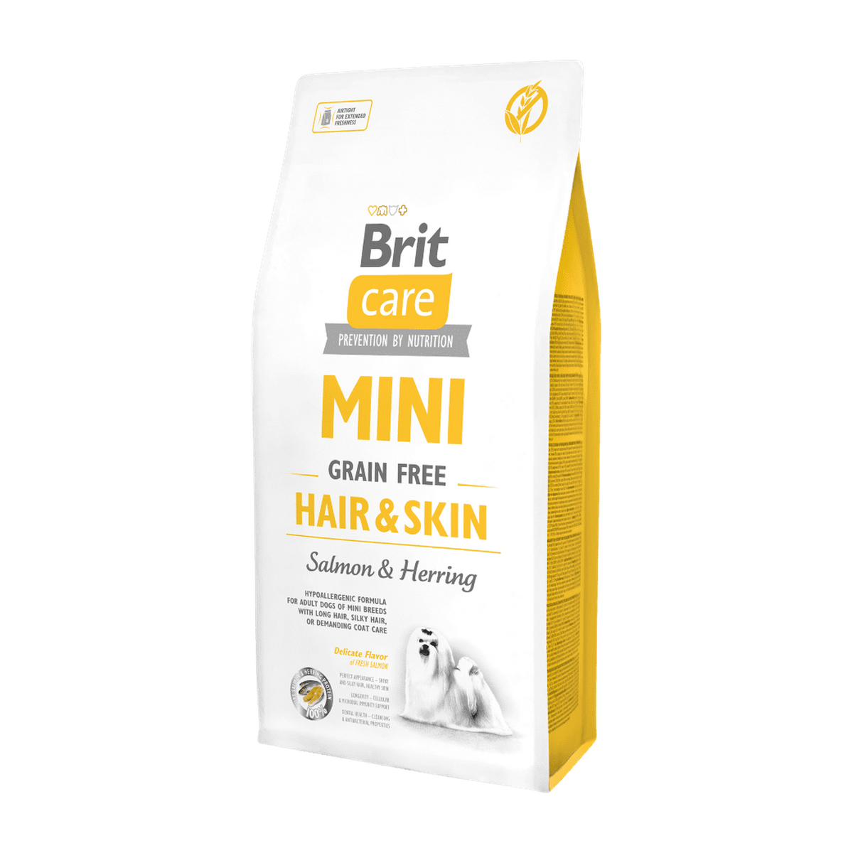 Brit Care Mini Grain Free Hair & Skin — envase oficial referencial