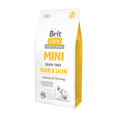 Brit Care Mini Grain Free Hair & Skin — envase oficial referencial