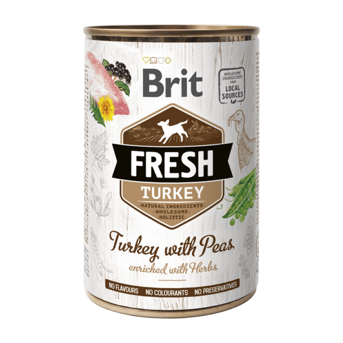 Brit Fresh can Turkey with Peas — envase oficial referencial