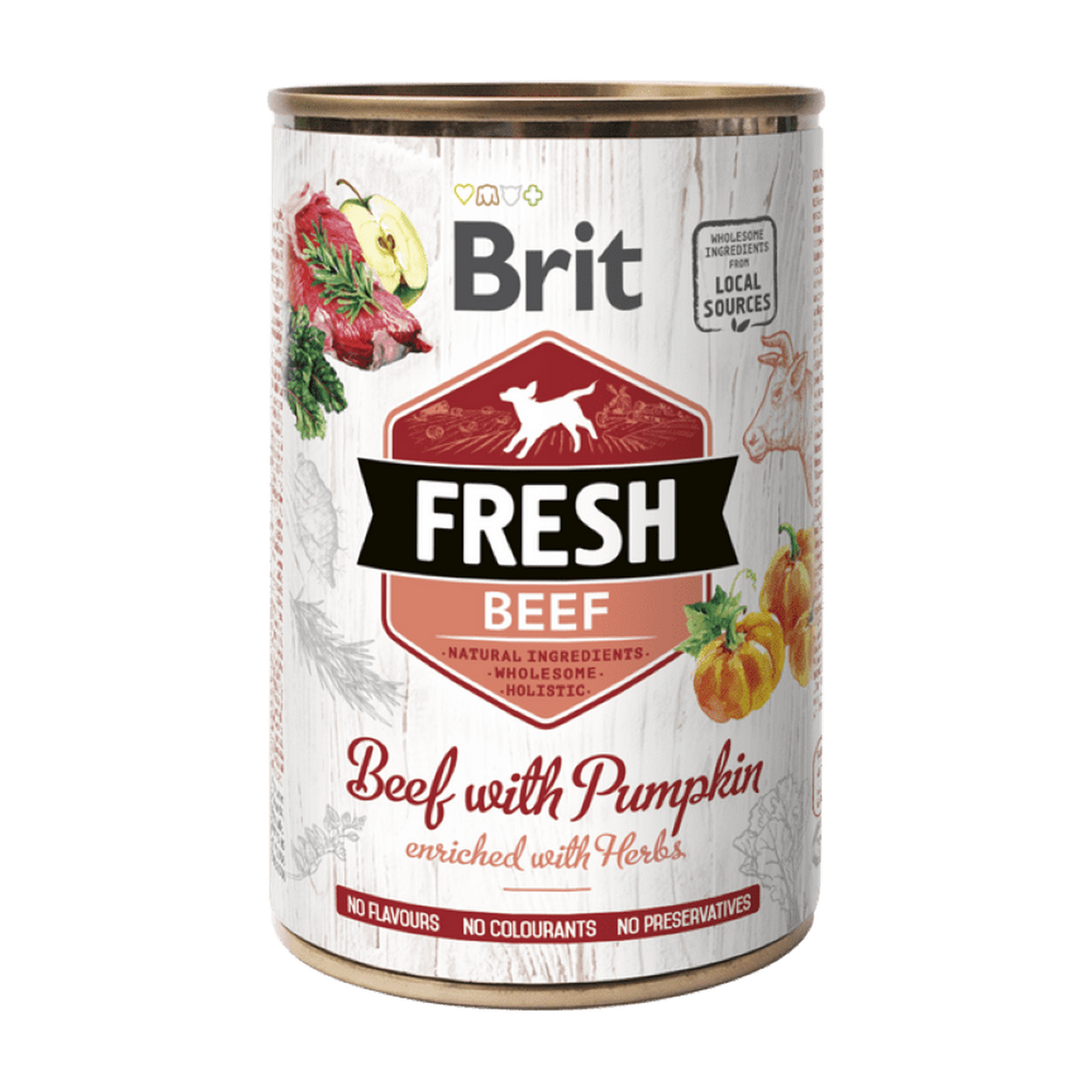 Brit Fresh can Beef with Pumpkin — envase oficial referencial