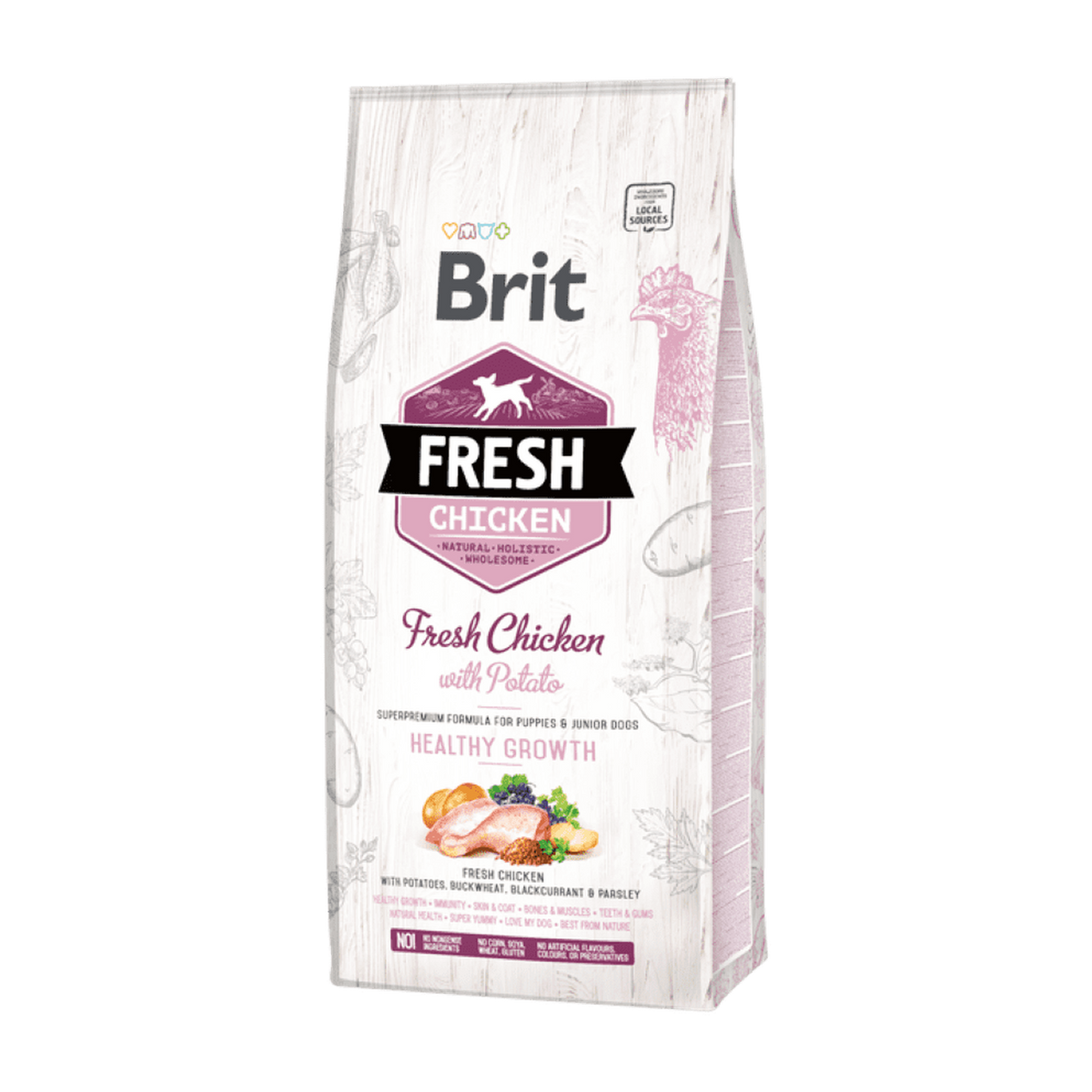 Brit Fresh Chicken with Potato Puppy — envase oficial referencial