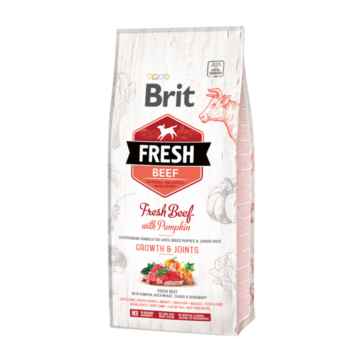 Brit Fresh Beef with Pumpkin Puppy Large — envase oficial referencial