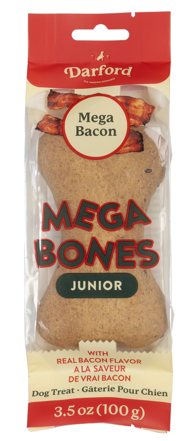 Darford | Mega-Bones Junior galleta sabor tocino para perros 100 g