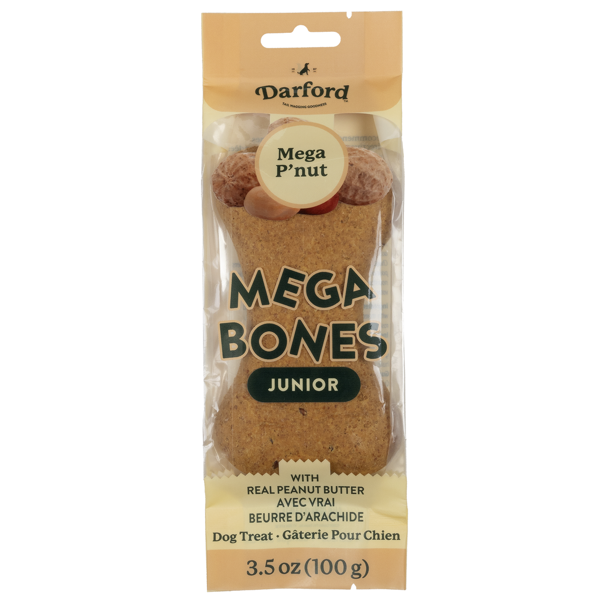 Darford | Mega-Bones Junior galleta de mantequilla de maní para perros 100 g