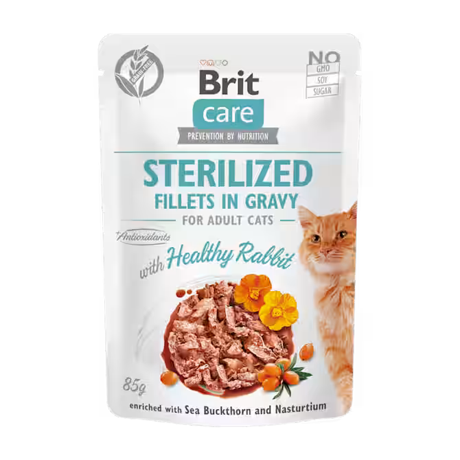 Brit Care | Filetes de conejo en salsa para gatos esterilizados
