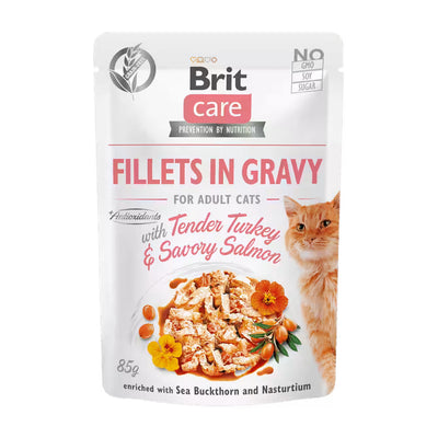 Brit Care | Filetes de pavo y salmón en salsa para gatos adultos
