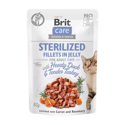 Brit Care | Filetes de pato y pavo en gelatina para gatos esterilizados