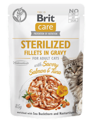 Brit Care | Filetes de salmón y atún en salsa para gatos esterilizados