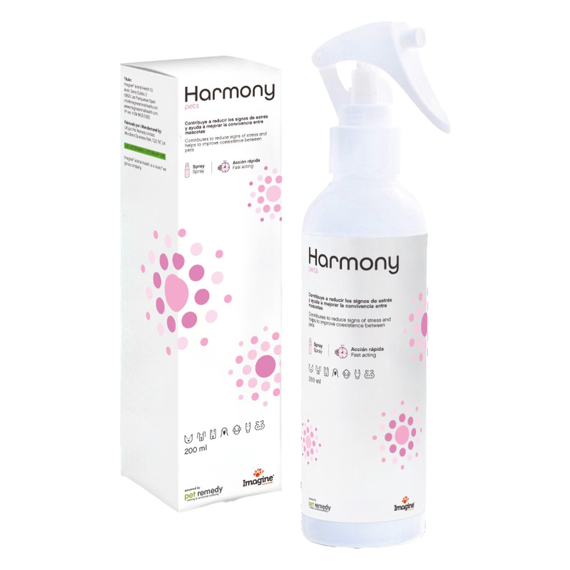 Harmony Pets | Spray calmante con aceites esenciales para perros y gatos – 200 ml
