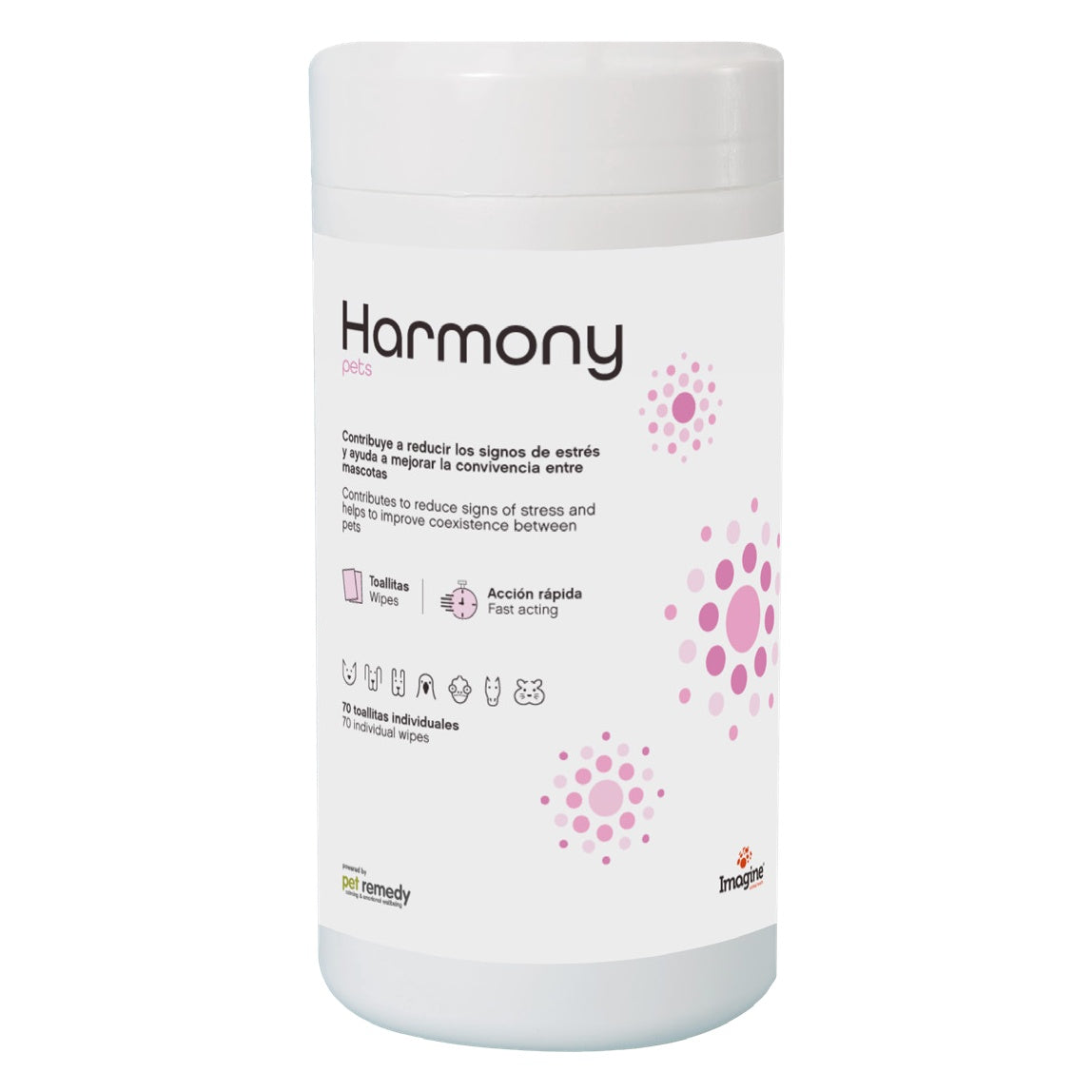 Harmony Pets | Toallitas calmantes con aceites esenciales para perros y gatos – 70 toallitas