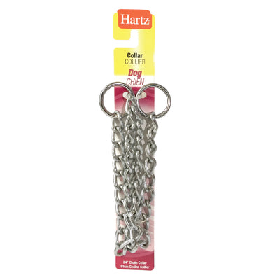 Hartz — collar de ahorque de cadena metálica para perros 24 pulgadas