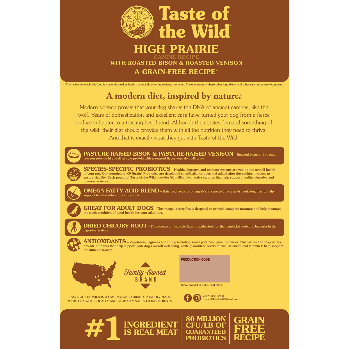 Taste of the Wild | High Prairie adultos con bisonte y venado asados