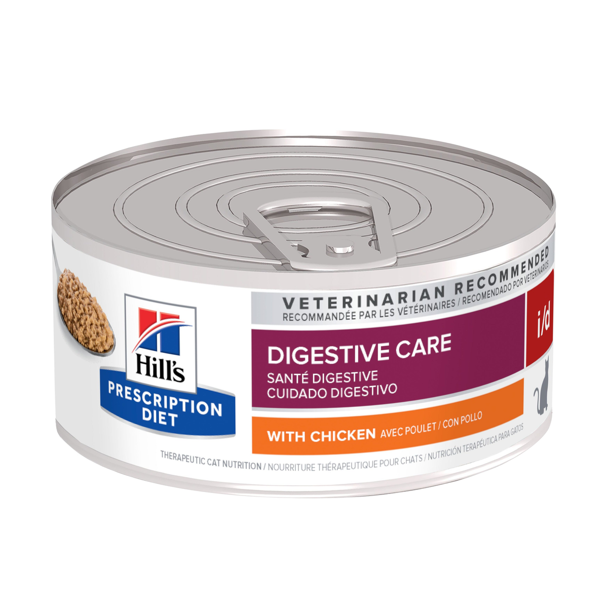 Hill's Prescription Diet | Alimento húmedo para gatos Digestive Care i/d. Con pollo. (Lata de 156 g)