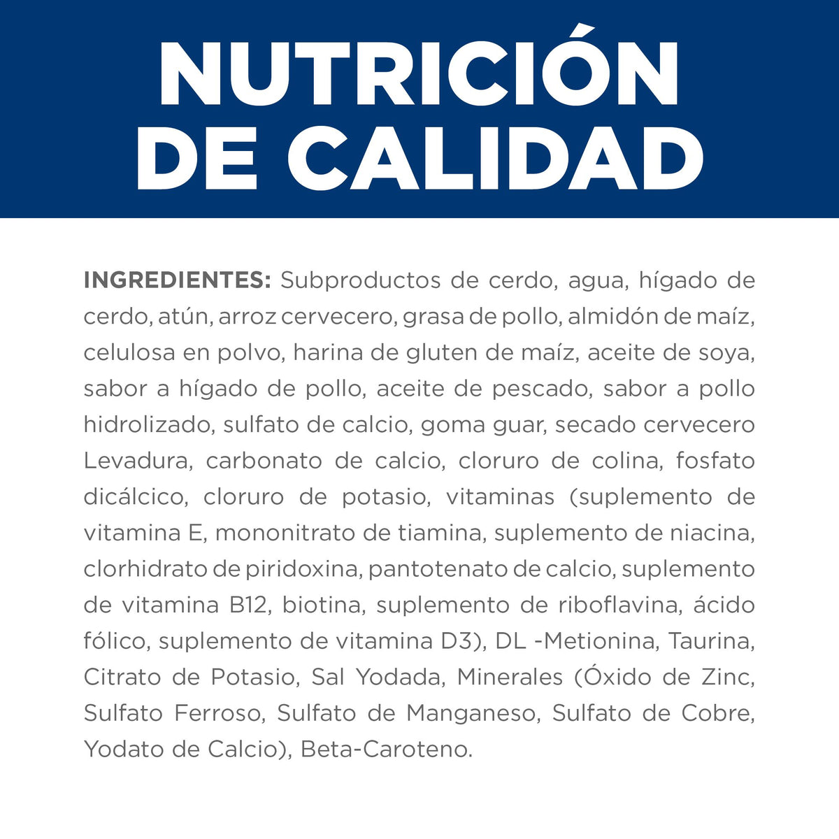 Hill's Prescription Diet c/d Multicare alimento húmedo para gatos con pescado de mar · nutrición de calidad (ingredientes)