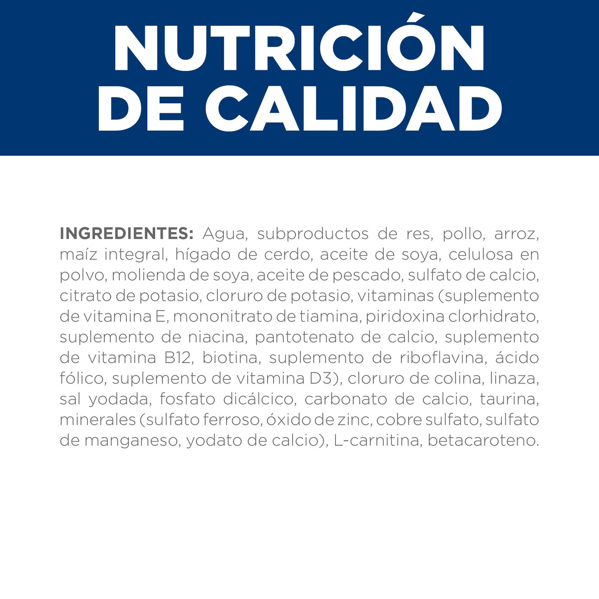 Hill's Prescription Diet c/d Multicare alimento húmedo para perros · nutrición de calidad (ingredientes)