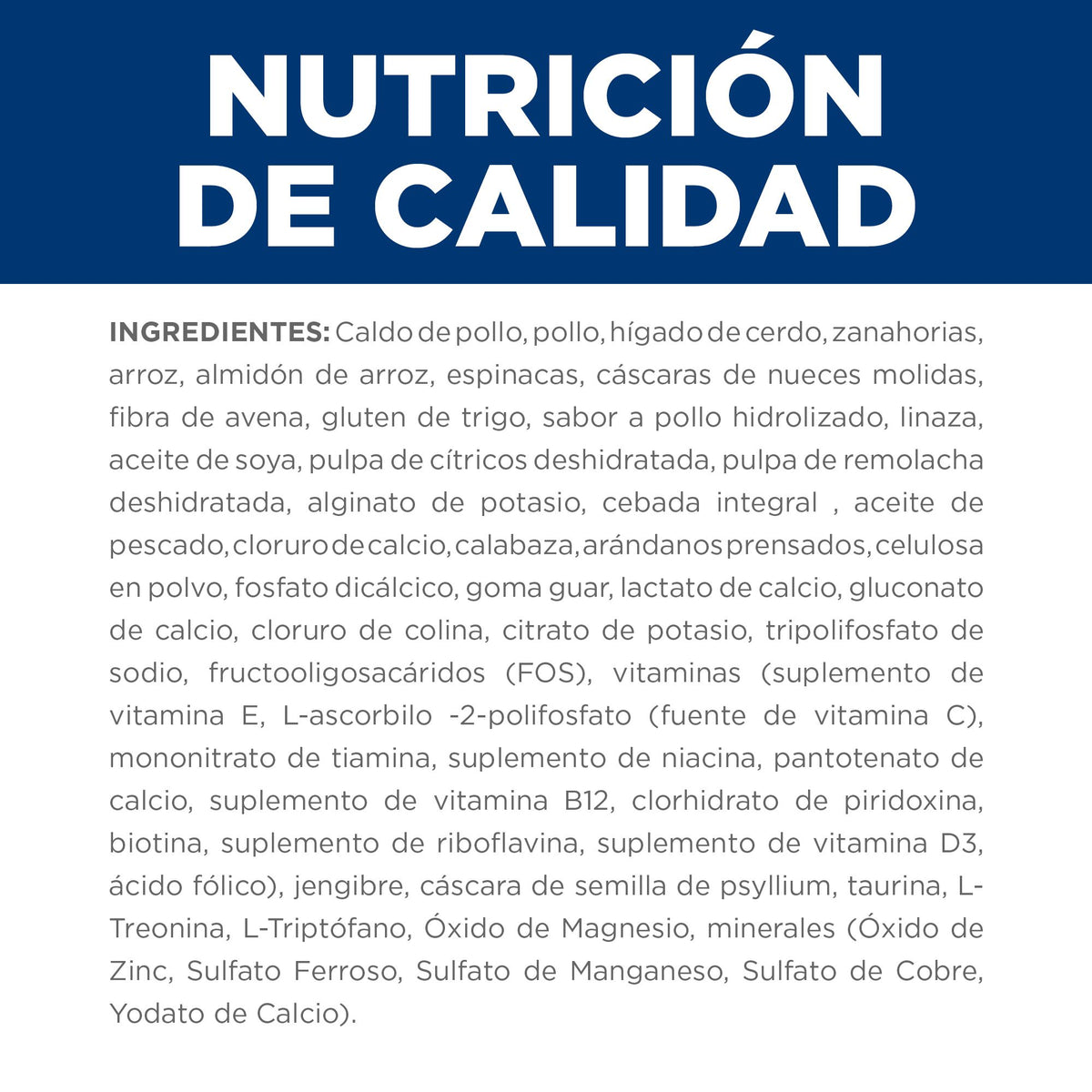 Hill's Prescription Diet Gastrointestinal Biome estofado para perros · nutrición de calidad (ingredientes)