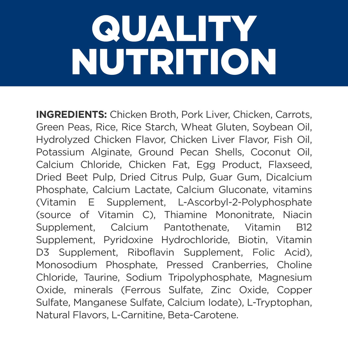 Hill's Prescription Diet ONC Care estofado para perros · nutrición de calidad (ingredientes)
