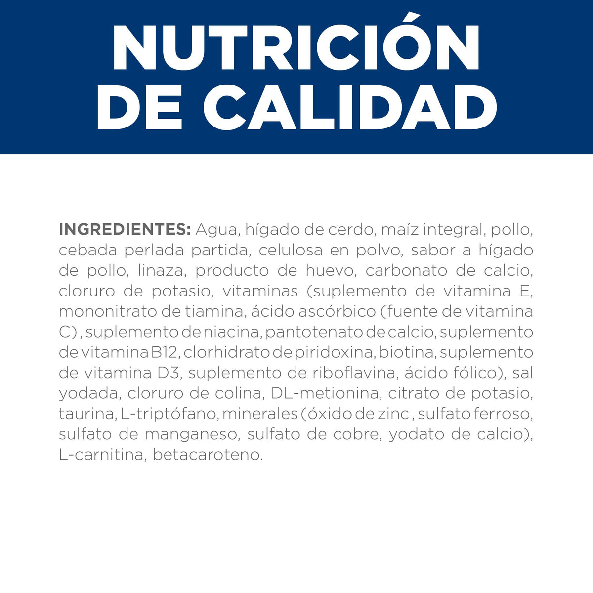 Hill's Prescription Diet w/d Multi-Benefit alimento húmedo para perros · nutrición de calidad (ingredientes)