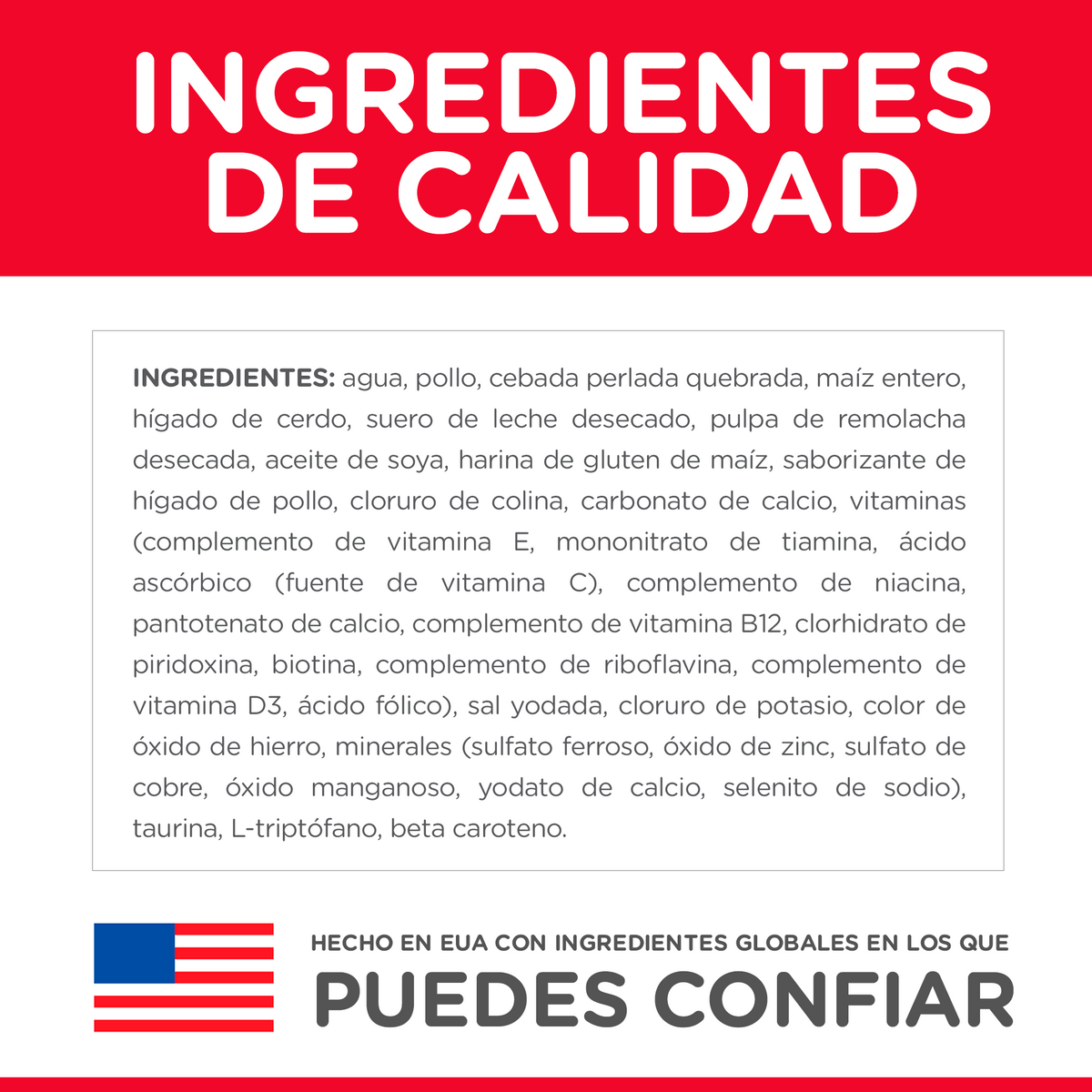 Hill's Science Diet Adult 7+ Chicken & Barley Entrée, alimento húmedo para perros maduros · ingredientes