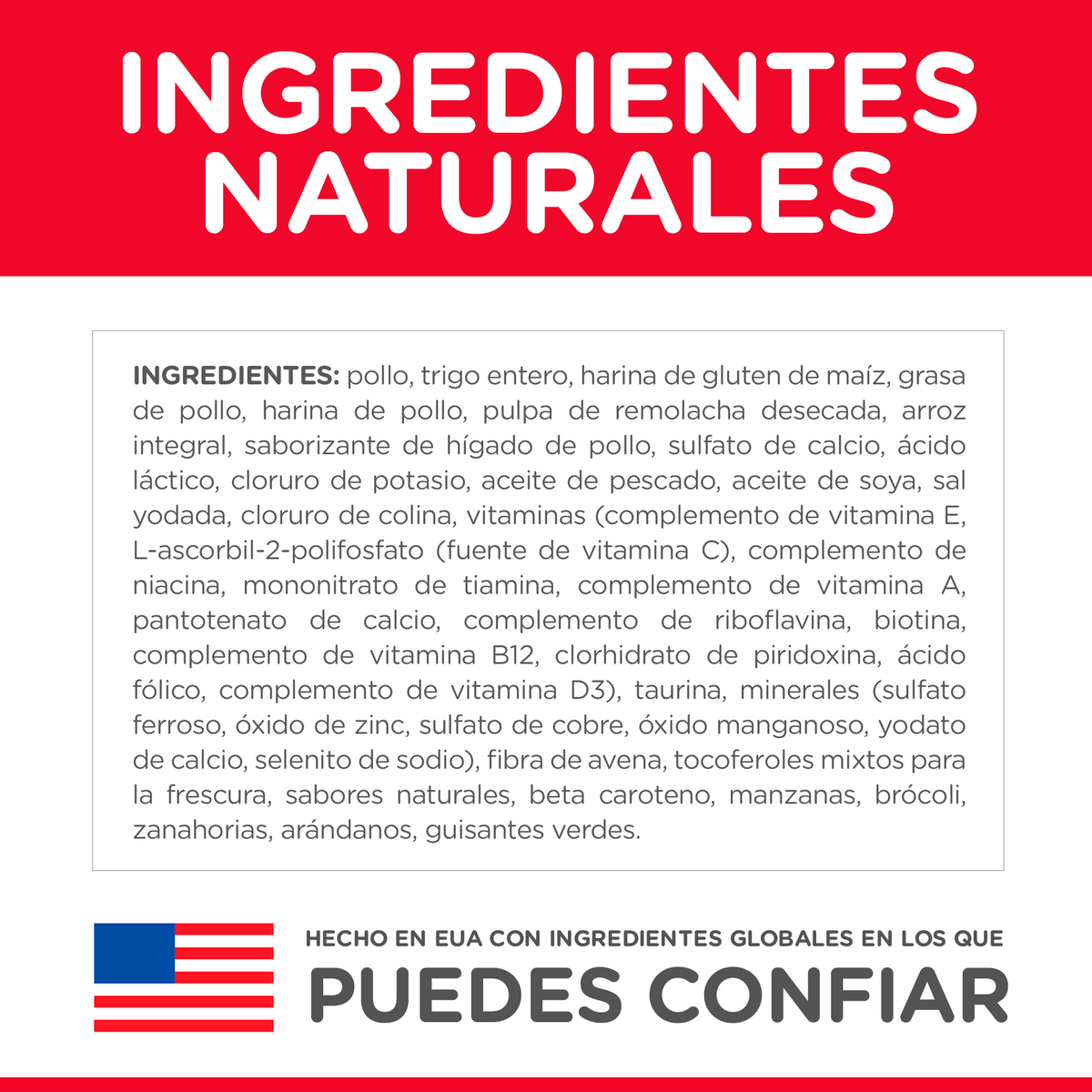 Hill's Science Diet Adult con pollo, alimento seco para gatos adultos · ingredientes