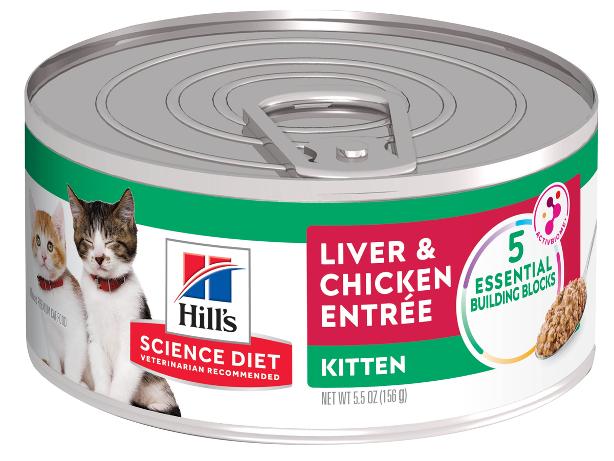 Hill's Science Diet | Alimento húmedo para gatitos Kitten. Entrada de hígado y pollo (Lata de 156 g)