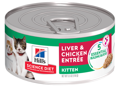 Hill's Science Diet | Alimento húmedo para gatitos Kitten. Entrada de hígado y pollo (Lata de 156 g)