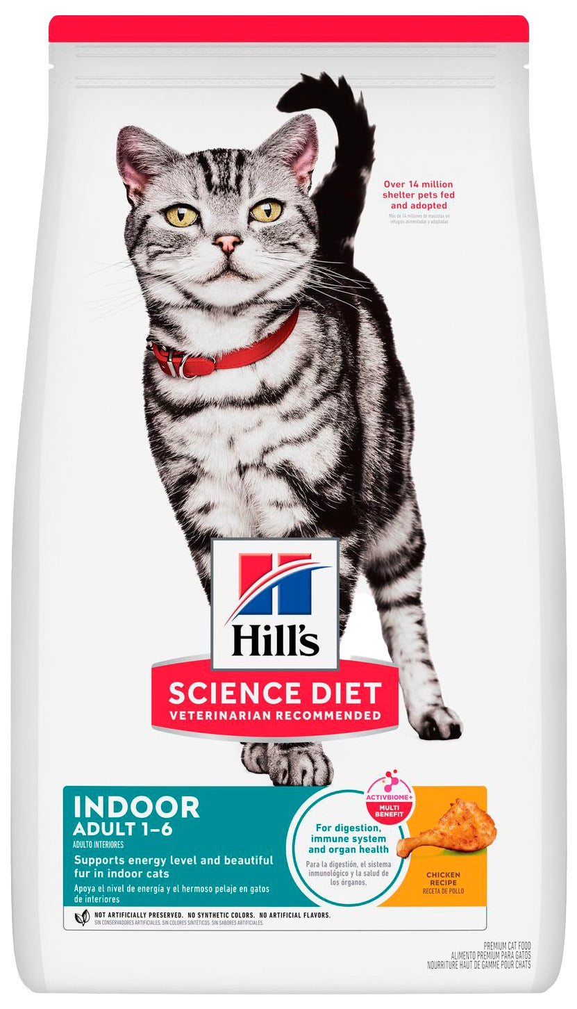 Hill's Science Diet | Alimento seco para gatos adultos Adult Indoor. Receta de pollo