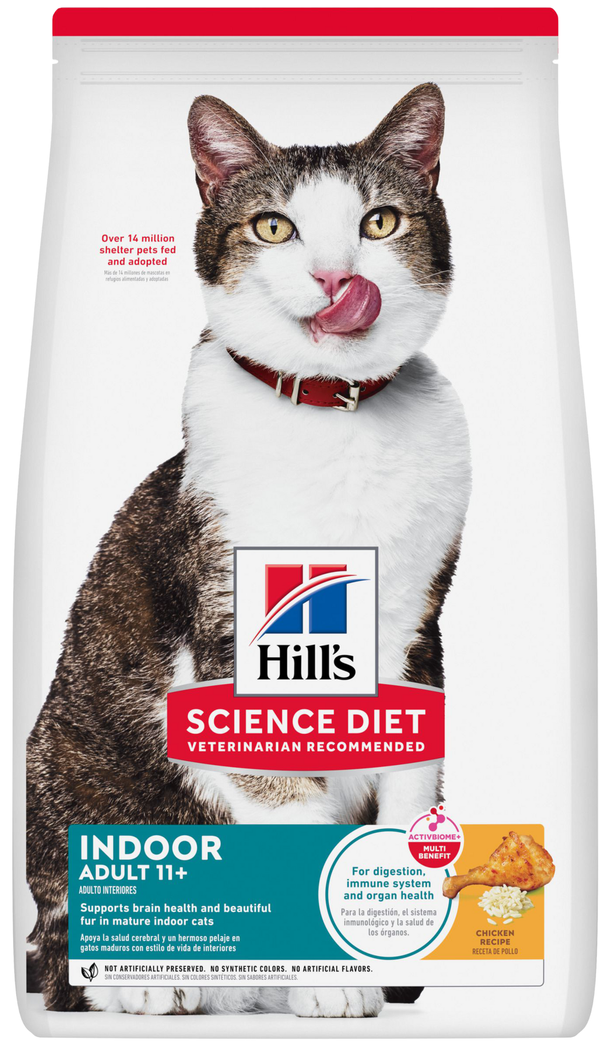 Hill's Science Diet | Alimento seco para gatos sénior Indoor Adult 11+. Receta de pollo