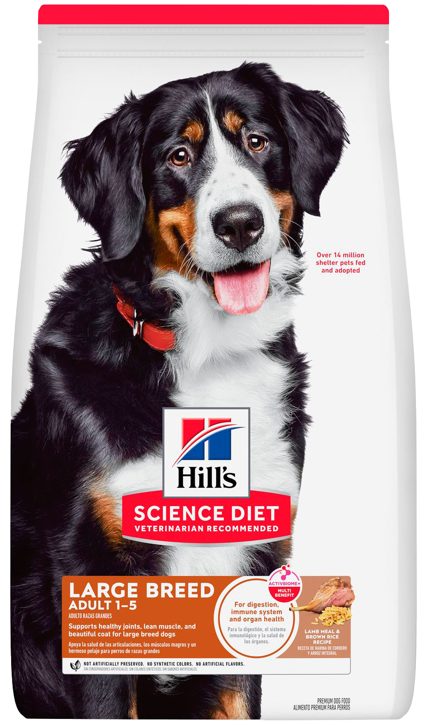 Hill's Science Diet | Alimento seco para perros adultos de razas grandes Adult Large Breed. Receta de cordero y arroz