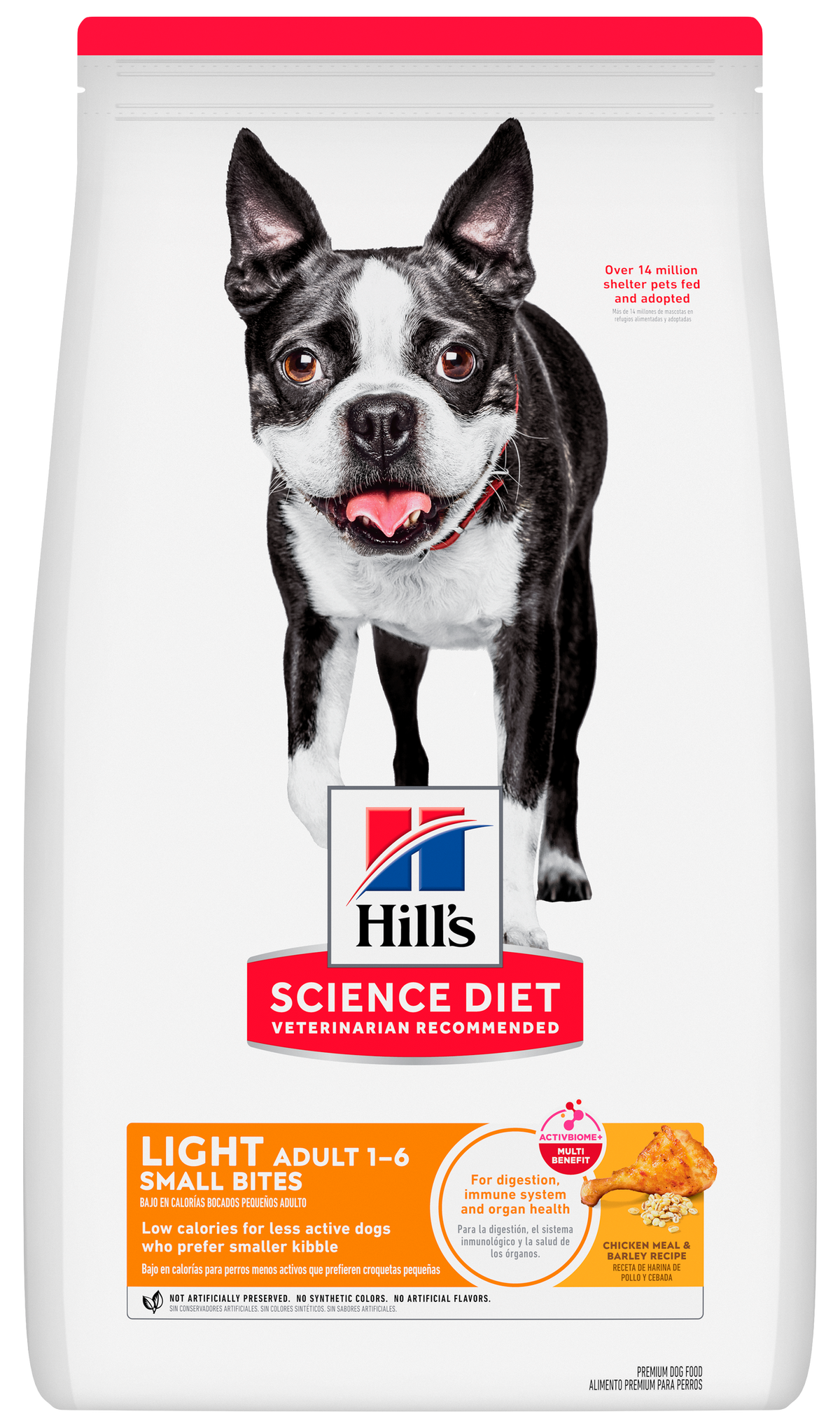 Hill's Science Diet | Alimento seco para perros adultos Adult Light Small Bites. Receta de pollo y cebada.