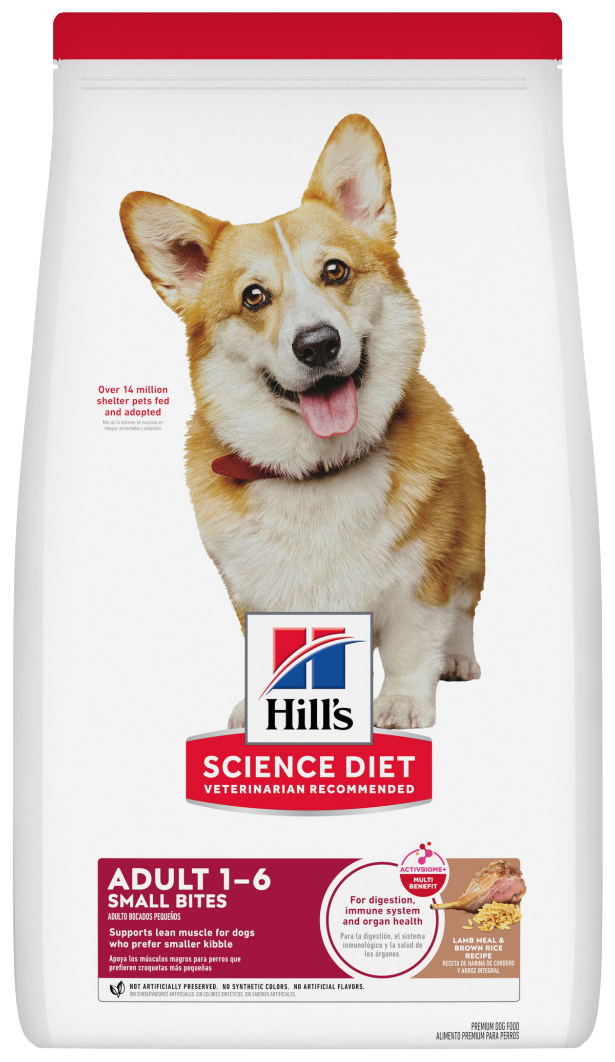 Hill's Science Diet | Alimento seco para perros adultos Small Bites. Receta de cordero y arroz marrón.