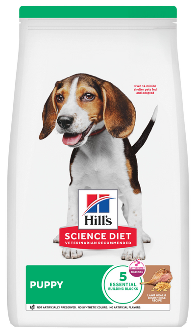 Hill's Science Diet | Alimento seco para perros cachorros Puppy. Receta de cordero y arroz.