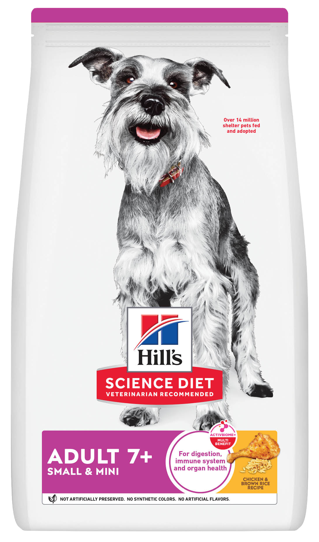 Hill's Science Diet | Alimento seco para perros maduros Adult 7+ Small & Mini. Receta de pollo, cebada y arroz integral.
