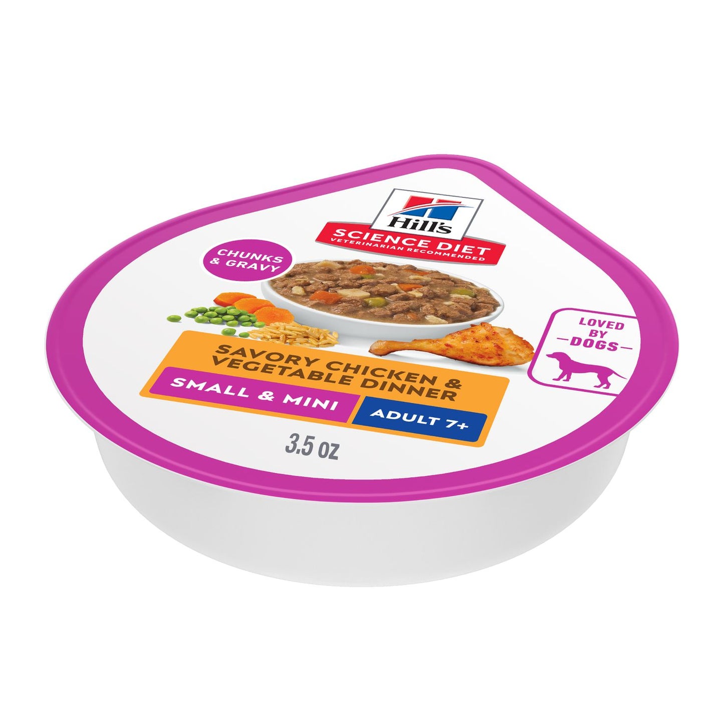 Hill's Science Diet | Alimento húmedo para perros maduros de razas pequeñas y miniatura Adult 7+ Small & Mini. Estofado de pollo y vegetales (Pack de 6 latas de 99 g)