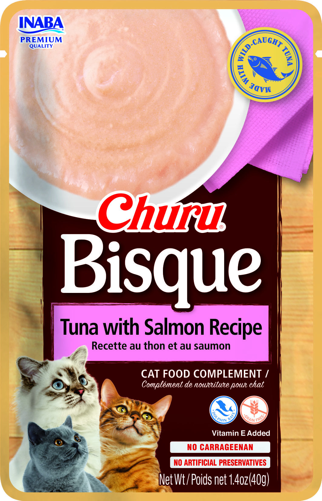 INABA Churu Bisque | Complemento húmedo para gatos sabor atún con salmón — 40G