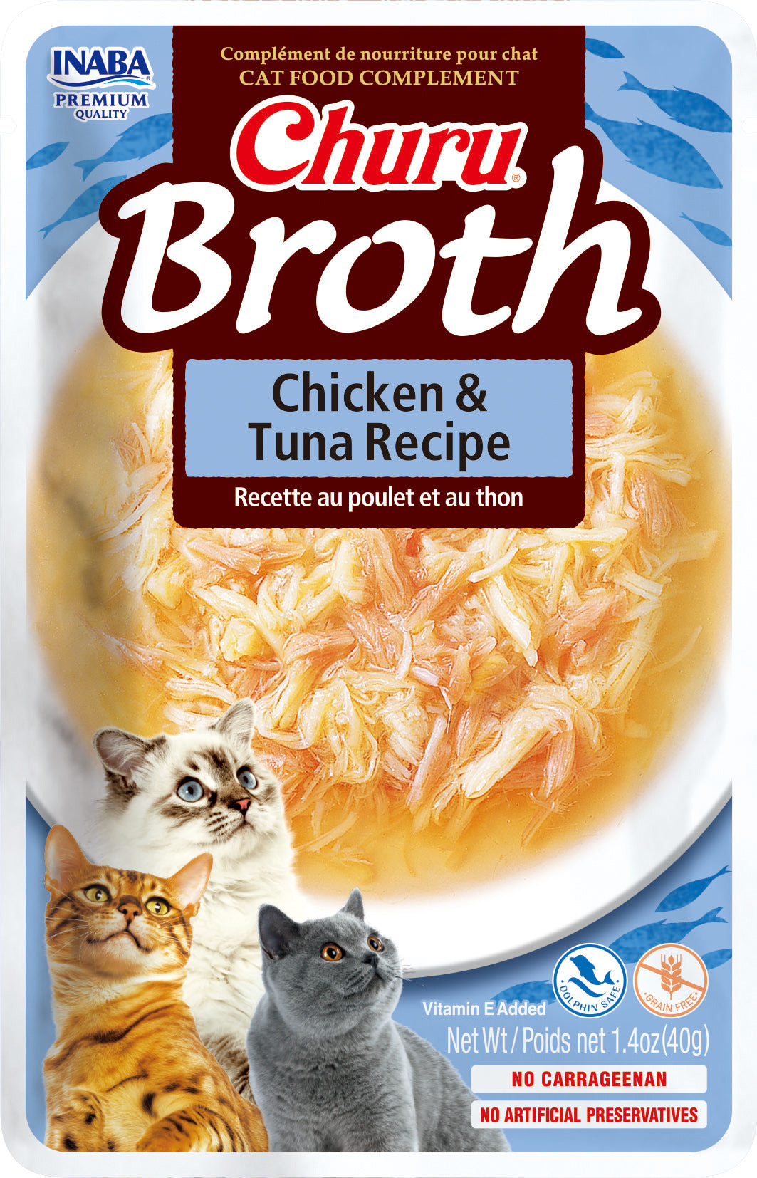 INABA Churu Broth | Complemento húmedo para gatos sabor pollo con atún — 40G