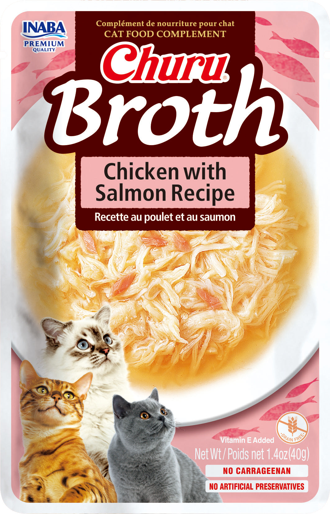 INABA Churu Broth | Complemento húmedo para gatos sabor pollo con salmón — 40G