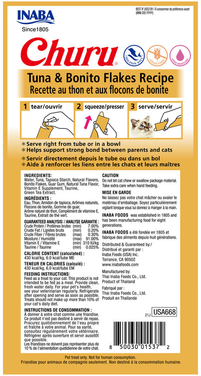 INABA Churu | Premio cremoso para gatos sabor atún con bonito — vista adicional