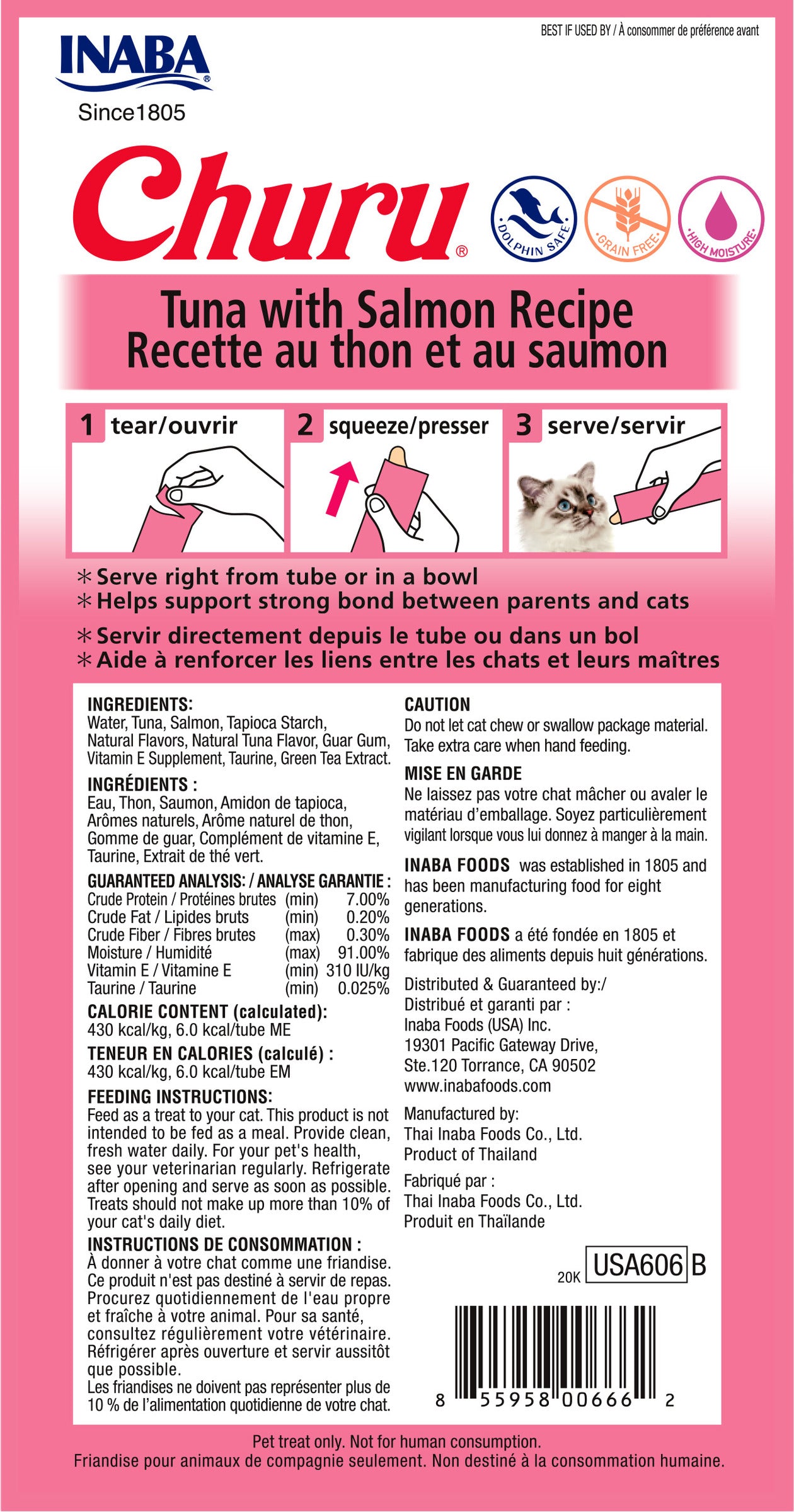 INABA Churu | Premio cremoso para gatos sabor atún con salmón — vista adicional