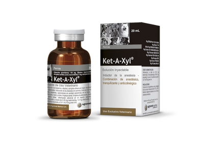 Ket-A-Xyl ketamina, xilacina y atropina · frasco y caja