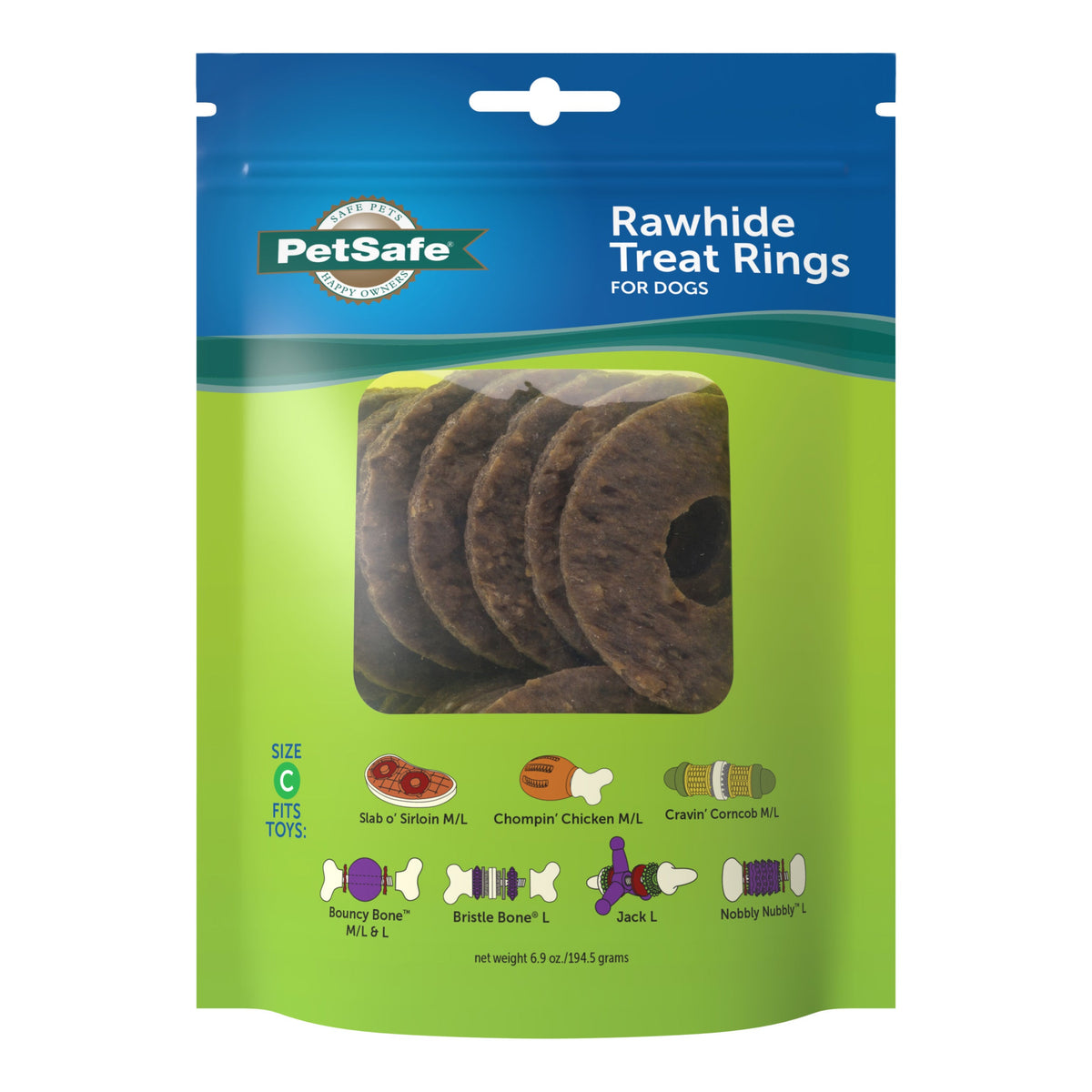 Busy Buddy® Natural Rawhide Rings, 16 Count